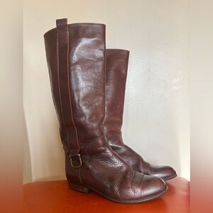 Italian made Brown Leather Riding Boots Size 6.5